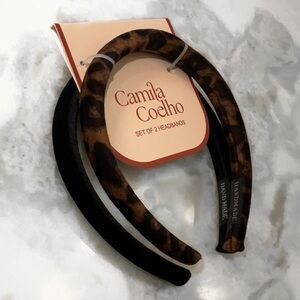 Camila Coelho Leopard and Black Headband Set